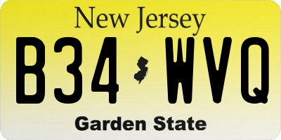 NJ license plate B34WVQ