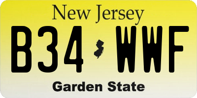 NJ license plate B34WWF