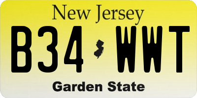 NJ license plate B34WWT