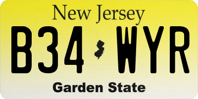 NJ license plate B34WYR