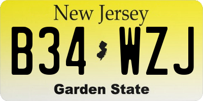 NJ license plate B34WZJ