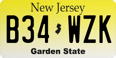 NJ license plate B34WZK
