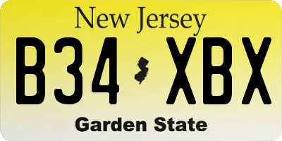 NJ license plate B34XBX