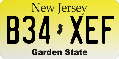 NJ license plate B34XEF
