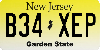 NJ license plate B34XEP