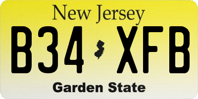 NJ license plate B34XFB