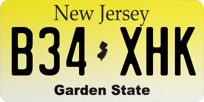 NJ license plate B34XHK