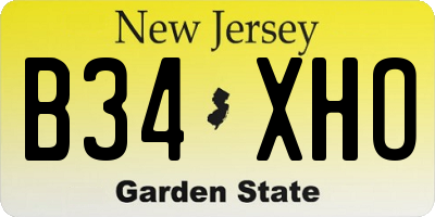 NJ license plate B34XHO