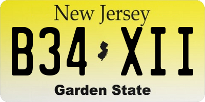 NJ license plate B34XII