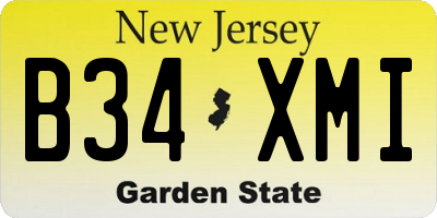 NJ license plate B34XMI