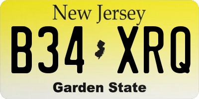 NJ license plate B34XRQ
