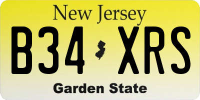 NJ license plate B34XRS