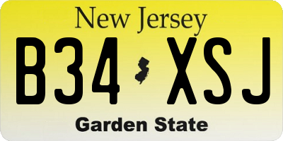NJ license plate B34XSJ