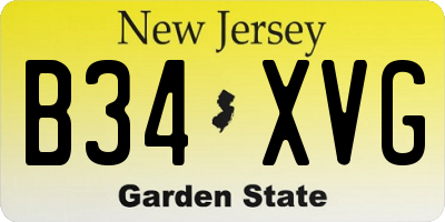 NJ license plate B34XVG