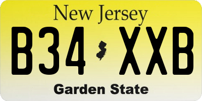NJ license plate B34XXB