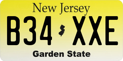 NJ license plate B34XXE