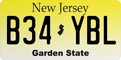 NJ license plate B34YBL