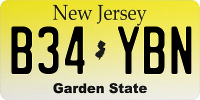 NJ license plate B34YBN