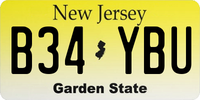 NJ license plate B34YBU