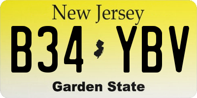NJ license plate B34YBV