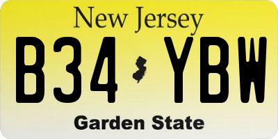 NJ license plate B34YBW
