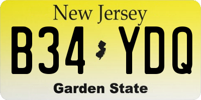 NJ license plate B34YDQ