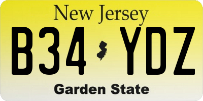 NJ license plate B34YDZ