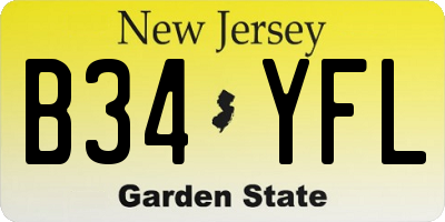 NJ license plate B34YFL