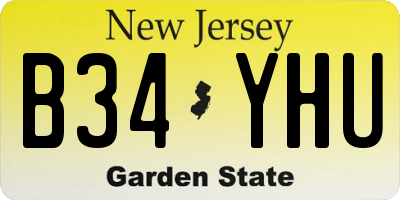 NJ license plate B34YHU