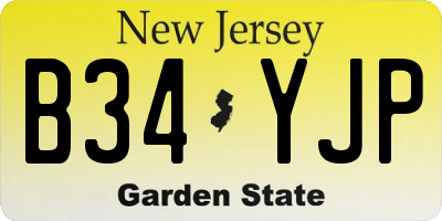 NJ license plate B34YJP