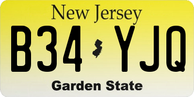 NJ license plate B34YJQ