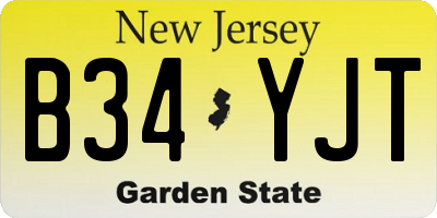 NJ license plate B34YJT