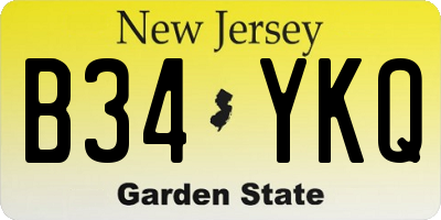 NJ license plate B34YKQ