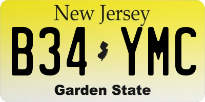 NJ license plate B34YMC