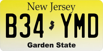NJ license plate B34YMD