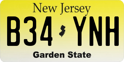 NJ license plate B34YNH