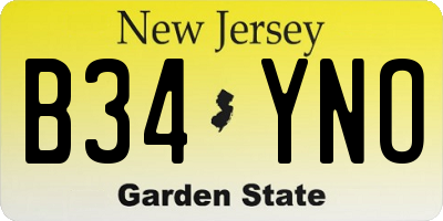 NJ license plate B34YNO