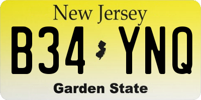 NJ license plate B34YNQ