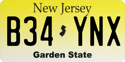 NJ license plate B34YNX