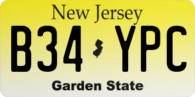 NJ license plate B34YPC
