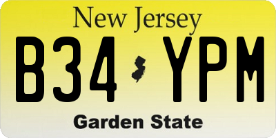 NJ license plate B34YPM