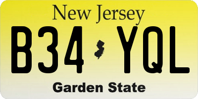 NJ license plate B34YQL