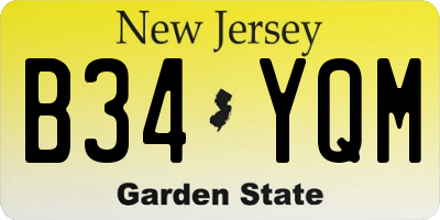 NJ license plate B34YQM