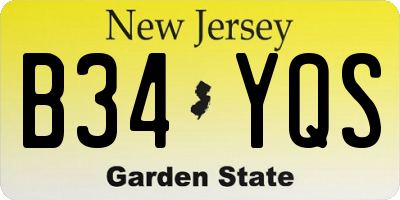 NJ license plate B34YQS