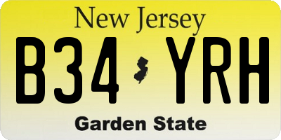 NJ license plate B34YRH