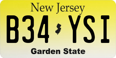 NJ license plate B34YSI