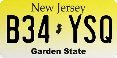 NJ license plate B34YSQ