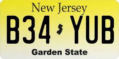 NJ license plate B34YUB