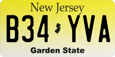 NJ license plate B34YVA