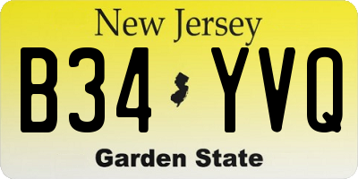 NJ license plate B34YVQ
